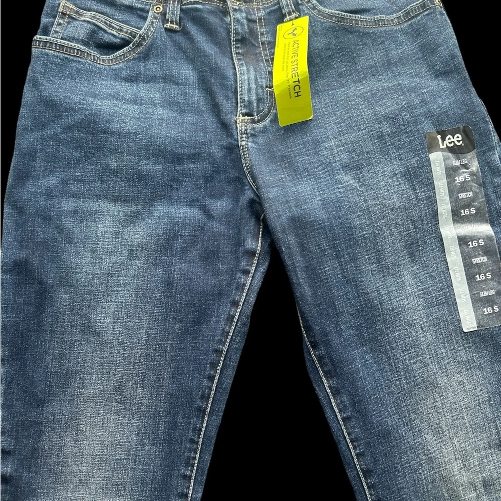 Lee Men's Slim Straight Jeans in Dark Blue Wash